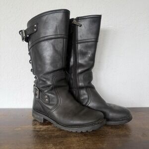 Harley Davidson Alexa Back Lace Leather Boots Biker Goth Women's Size 7.5